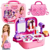  Portable 2-in-1 Beauty Set with Case, Mirror, Cosmetics, and Accessories, Pink | shoptok.hr