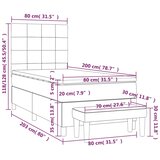 Box spring krevet s madracem tamnosivi 80 x 200 cm baršunasti | shoptok.hr