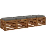 Jastučići za sjedalo od 4 dijela VUGHT 4 kom. 100% poliester Siva | shoptok.hr