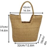 INF Velika slamnata torba za na plažo v francoskem stilu Khaki, (21684487) Cene