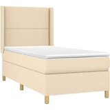  Box spring postelja z vzmetnico krem 90x190 cm blago | Shoptok.si