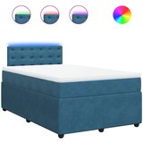 vidaXL Box spring postelja z vzmetnico modra 120x200 cm žamet, (21307509) Cene