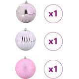  Set božićnih kuglica XXL 3 pcs Ružičasta Plastika | shoptok.hr