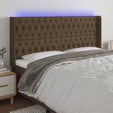  LED uzglavlje tamnosmeđe 183x16x118/128 cm od tkanine | shoptok.hr