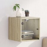 vidaXL Noćni ormarić sa staklenim vratima boja hrasta 35 x 37 x 35 cm | shoptok.hr