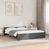  Okvir za krevet od masivnog drva sivi 135 x 190 cm bračni | shoptok.hr