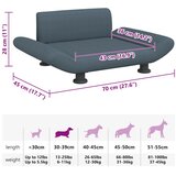  Krevet za pse tamnosivi 70 x 45 x 28 cm od tkanine | shoptok.hr
