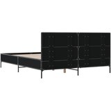  Okvir za krevet crni 160x200 cm konstruirano drvo i metal | Eponuda.ba