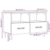 TV ormarić bijeli 80 x 36 x 50 cm od konstruiranog drva | shoptok.hr
