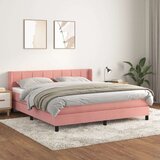  Box spring postelja z vzmetnico roza 180x200 cm žamet, (20897617) | Shoptok.si