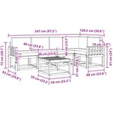  Set vanjskih sofa 6 kom. Bijela i bež Čvrsto drvo akacije | shoptok.hr