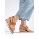 Shelvt Brown women's wedge sandals | shoptok.hr