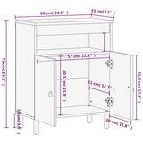 vidaXL Bočni ormarić 60 x 33 x 75 cm od masivnog drva manga | shoptok.hr