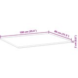 Stolna ploča 100x80x2 cm pravokutna od masivnog drva bagrema | shoptok.hr