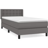  s oprugama i madracem sivi 90 x 190 cm od umjetne kože | shoptok.hr