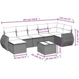  8-dijelni set vrtnih sofa od poliratana s jastucima crni | shoptok.hr