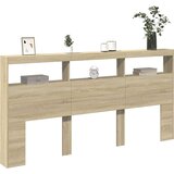 vidaXL Ormarić za uzglavlje s LED svjetlima boja hrasta 200x17x102 cm | shoptok.hr