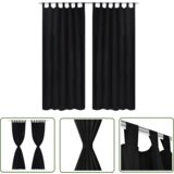 2 kosa črnih satenasih zaves z obročki 140 x 245 cm - Zavesa, (21744234) | Shoptok.si