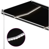  Tenda na ručno uvlačenje s LED svjetlima 400 x 300 cm antracit | shoptok.hr