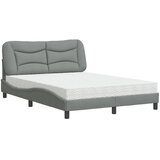  Krevet s madracem Hvar svjetlosivi 140x190 cm od tkanine | shoptok.hr