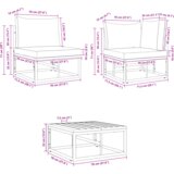 vidaXL Vrtna sedežna garnitura 9 pcs Črna 70 x 70 x 32 cm Aluminij | Shoptok.si