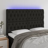  LED uzglavlje crno 144x7x118/128 cm od tkanine | shoptok.hr