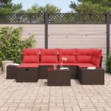  Vrtna sedežna garnitura z blazino 7 pcs Rjava poli ratan, (5000144601) | Shoptok.si