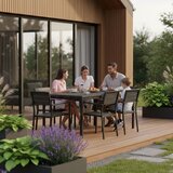 Multi Garden Rastezljivi vrtni stol 180–240 cm za 12 osoba, čelik i HDPE, sivi | shoptok.hr
