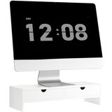 SoBuy stojalo za monitor pisalni organizator z 2 predaloma v beli barvi v skandinavskem slogu, (20815119) | Shoptok.si