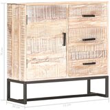  Komoda bijela 73 x 30 x 75 cm od masivnog bagremovog drva | shoptok.hr