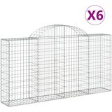  Lučne gabionske košare 6 kom 200x30x100/120cm pocinčano željezo | shoptok.hr