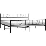 Metalni okvir kreveta uzglavlje i podnožje crni 183x213 cm | shoptok.hr