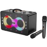 Hoco karaoke set bežični zvučnik + 2 bežična mikrofona led 40W HA8 crni | ePonuda.com