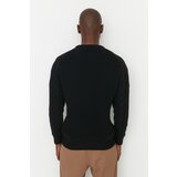 Trendyol Black Men Regular Fit Crew Neck Hair Knitting Detailed Knitwear Sweater | shoptok.hr