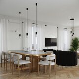Sollux Črna kovinska viseča svetilka s steklenim senčilom ø 25 cm Orbital – | Shoptok.si