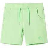 vidaXL Otroške kratke hlače fluorescentno zelene 116