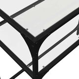 vidaXL Konzolna mizica s stekleno površino 98x35x81 cm jeklo | Shoptok.si