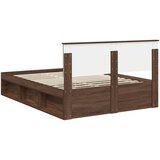  Konstrukcija postelje z vzglavjem Rjav hrast 140 x 200 cm, (5000103422) | Shoptok.si