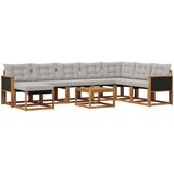  Set vanjskih sofa s jastukom 9 pcs Prirodna i Svjetlosiva | shoptok.hr