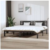  Posteljni okvir siv iz trdne borovine 200x200 cm | Shoptok.si