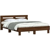 vidaXL Okvir za krevet s uzglavljem smeđa boja hrasta 140x190cm drveni | shoptok.hr