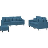 vidaXL 3-dijelni set sofa s jastucima plavi baršunasti Cijene