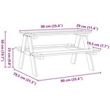  Dječji stol s klupama IRUN 90x79,5x50 cm Masivno drvo | shoptok.hr