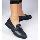 Gemre Navy blue women's loafers with gold decoration Senna | Shoptok.si