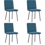 vidaXL Jedilni stoli 4 kosi moder žamet | Shoptok.si