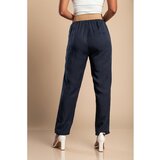 Fenzy Dolge Hlače Z Okrasnim Pasom, Temno Modre | Shoptok.si