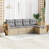 Maison Chic Seti vrtnega pohištva - Vrtna garnitura - Vrtni pohištvo set 5-delna z blazinami bež poli ratan, (21819039) | Shoptok.si