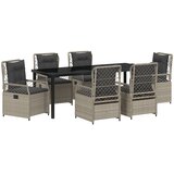 vidaXL Vrtni set za objedovanje od 7 dijelova svjetlosivog poli ratana | shoptok.hr