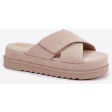 Boto Women’s Platform Slippers With Intertwining Straps Beige Rinasara | Shoptok.si