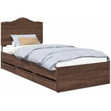  Krevetna konstrukcija Smeđi hrast 100 x 200 cm Inženjersko Drvo | shoptok.hr
